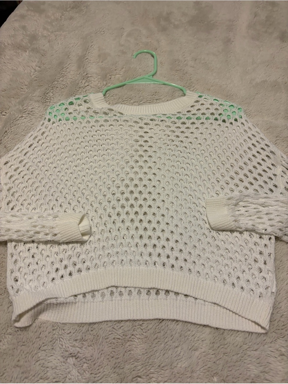 Lightweight Open-Knit White Women's Sweater Sz small